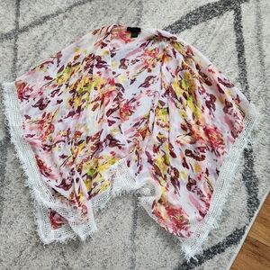 Steve Madden Floral Cover Up with Fringe